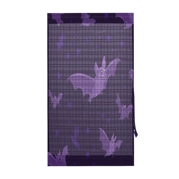 Purple Bat Door Curtain 54x72in UV Blocking Mesh with Adjustable Tie Back Rod Pockets