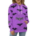thumbnail image 1 of Purple Bat Hoodies Long Sleeve Casual Hoodie Winter Oversize Loose Hooded Sweatshirts, 1 of 5