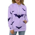 thumbnail image 1 of Purple Bat Hoodies Oversized Hoodie Couple Long Sleeve Cute Graphic Casual Hooded Sweatshirts, 1 of 5