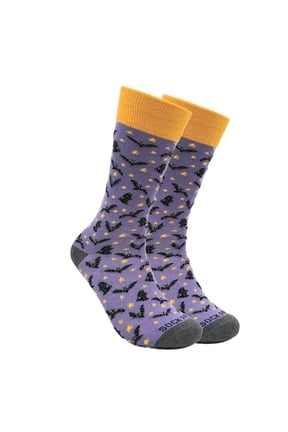 Purple Bat Pattern Socks from the Sock Panda (Adult Small - Shoe Sizes 2-5)