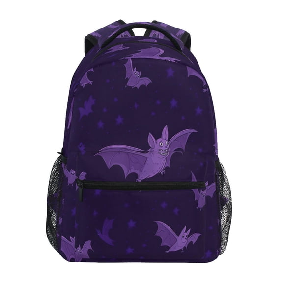 Purple Bat Stylish Large Backpack 15L Self-Standing Durable Twill for School, Office and Travel Use