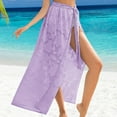 thumbnail image 1 of Purple Beach towel Sarong for Women Long Chiffon Swimsuit Coverup Tie Sarong Floral Bathing Suit Cover Up Skirt, 1 of 5