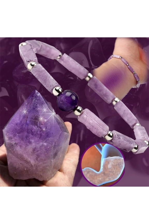 Purple Bead Bracelet Stretch Bracelet Amethyst Jewelry Stylish Pure Amethyst Bracelet Natural Purple Stone Body Purify Stretch Bracelet Amethyst Bracelet