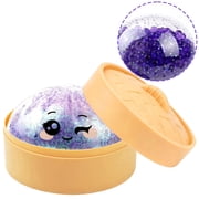 Purple Beads Dumpling Squishy, Squishy Dumpling Toy, Cute Stress Balls Fidget Sensory Toys, Stocking Stuffers with Food Steamer Stretchy Desk Toys
