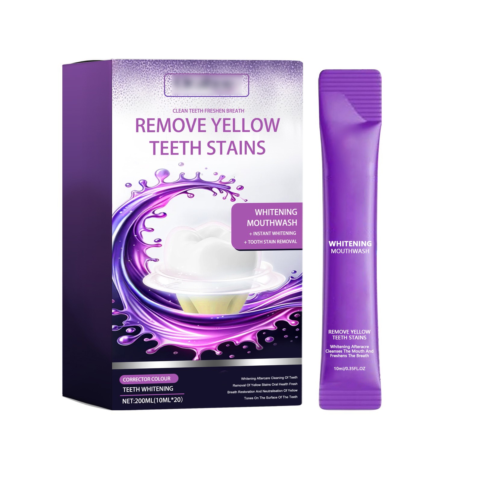 Purple Beauty Mouthwash For Teeth Cleaning Yellow Stains Fresh Breath 