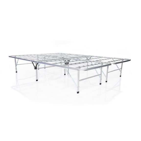 Purple Bed Frame Foundation, Heavy Duty Construction, Metal, Noise Free, Strong Structure, Easy Assembly (Twin) - Silver