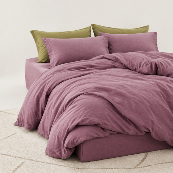 Purple Bedding Duvet Cover Queen 3 Pieces Pale Mauve Boho Solid Set Luxury Soft Jersey Knittonforter With 2owcases Breathablefy Co