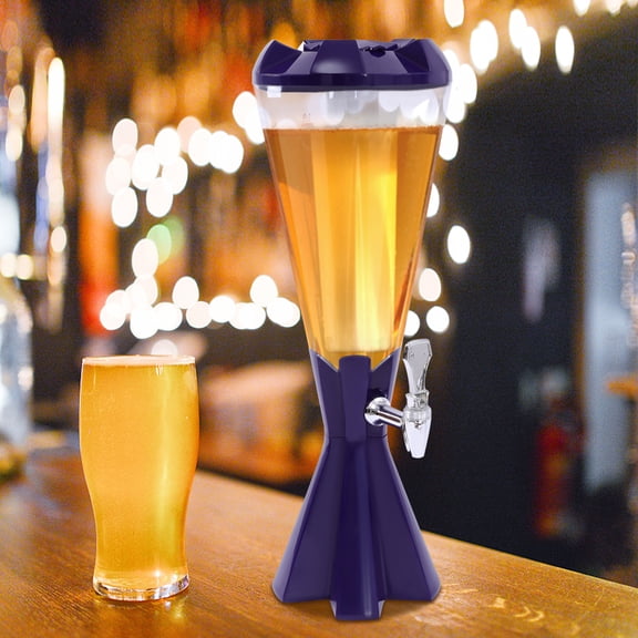 Purple Beer Tower Dispenser 3L Drink Beverage Dispenser Bar Tools for Parties Home Bar for Restaurants
