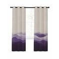 thumbnail image 1 of Purple Beige Ombre Blackout Curtains 39 Inches Long for Bedroom, Minimalist Ocean Waves Linen Thermal Insulated Room Darkening Black Out Window Curtain Panels Grommet Drapes for Living Room, 1 of 8