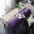 thumbnail image 1 of Purple Beige Ombre Table Cloth Waterproof Tablecloths, Minimalist Ocean Waves Linen Tablecloth Dining Table Cover for Kitchen Party Tabletop Outdoor, Rectangle Tablecloth 54x108 Inch, 1 of 9