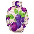 thumbnail image 1 of Purple Berry Pattern Men's Women Vintage 3D Hooded Sweatshirt - All-Season Loose Fit Streetwear, 1 of 6