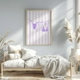 thumbnail image 1 of Purple Bikini Clothesline Poster, Purple Beachy Wall Art, Cute Coastal Poster, College Dorm Room Decor, Trendy Wall Art, 342, Stretched Canvas Size 16x24, 1 of 4