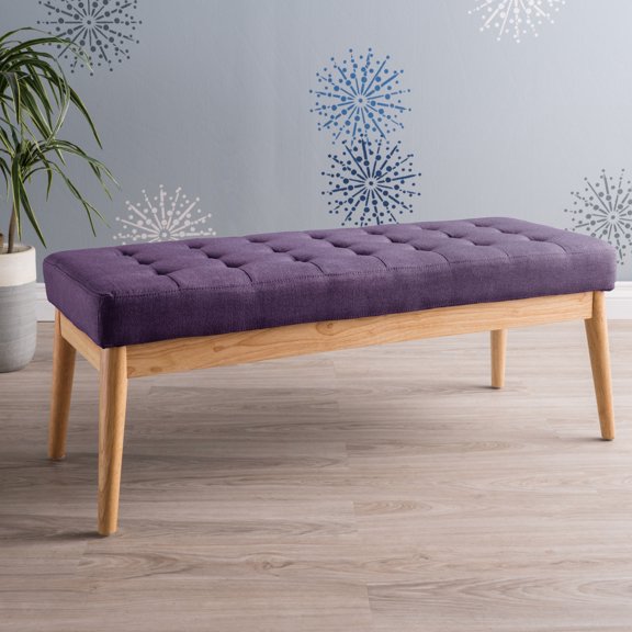 Purple Birch Frame Ottoman Bench / Comfortable and Stylish for Multiple Spaces
