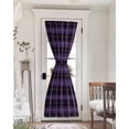thumbnail image 1 of Purple Black Buffalo Check Blackout Curtains, French Door Curtains for Door Window, Farmhouse Modern Plaid Privacy Drapery for Patio/Sidelight Doors, 1 Panel with Tieback, 54 x 72 Inches, 1 of 6