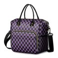 thumbnail image 1 of Purple and Black Checkered Pattern Insulated Leakproof Lunch Box for Women, Large Lunch Bag for Tween Teen Adult, Loncheras Para Mujer for Work Beach Travel Picnic Camping, 1 of 6