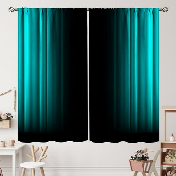 Purple and Black Curtains Funny Striped Ombre Elegant Design Bright Solid Dark Abstract Gradient Blackout Rod Pocket Curtains for Bedroom Living Room Kitchen Window Drapes 2 Panel Set 52x84 Inch