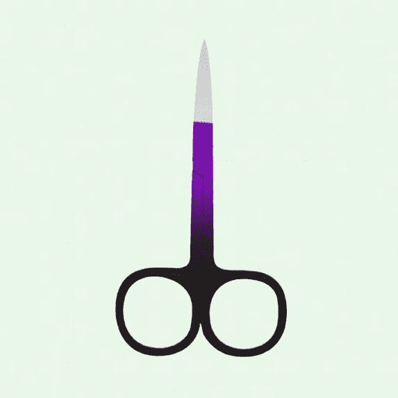 Purple Black Eyebrow Scissors, Compact Size Stainless Steel Beauty Tool for Makeup