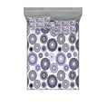 thumbnail image 1 of Purple and Black Fitted Sheet & Pillow Sham Set, Scattered Round Big and Small with Mandala Inspired Design, Decorative Printed 6 Piece Bedding Decor Set, King, Violet Black White, by Ambesonne, 1 of 3