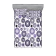 thumbnail image 1 of Purple and Black Fitted Sheet & Pillow Sham Set, Scattered Round Big and Small with Mandala Inspired Design, Decorative Printed 6 Piece Bedding Decor Set, Calking, Violet Black White, by Ambesonne, 1 of 3