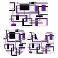 thumbnail image 1 of Purple Black Geometric Bath Mat 3 Piece Bathroom Rug Set, Minimalist Stripes Abstract Art Non Slip Bath Rug Contour Mat and Toilet Lid Cover, Absorbent Shower Mats Soft Bath Rugs and Mats Sets, 1 of 8