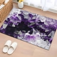 thumbnail image 1 of Purple Black Geometric Bathroom Rug Washable 2x3 Entryway Rug Non Slip Modern Abstract Crystals Artwork Front Door Mat Low Pile Indoor Doormat Throw Floor Carpet for Kitchen Bedroom Entrance, 1 of 7