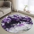 thumbnail image 1 of Purple Black Geometric Round Rug 3.3ft Washable Circle Entryway Rugs Non Slip Modern Abstract Crystals Artwork Area Rug Indoor Floor Carpet for Bedroom Kitchen Living Room Home Office Dining Room, 1 of 7