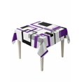 thumbnail image 1 of Purple Black Geometric Table Cloth, Minimalist Stripes Abstract Art Waterproof Tablecloth for Square Tables, Reusable Washable Fabric Table Cover for Restaurant Kitchen Dining Tables 60"x60", 1 of 6