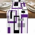 thumbnail image 1 of Purple Black Geometric Table Runner - 60 Inch Long, Kitchen Dining Table Runner Dresser Scarves, Minimalist Stripes Abstract Art Farmhouse Decor for Coffee Tables Wedding Party Banquet, 1 of 8