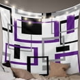 thumbnail image 1 of Purple Black Geometric Tapestry for Bedroom Wall Hanging Tapestry, Minimalist Stripes Abstract Art Ceiling Backdrop Tapestries Poster Blanket Wall Decor for Teens Room Living Room Dorm 59" x 79", 1 of 8