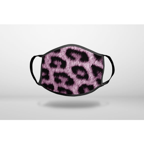 Purple Black Leopard Fur Skin Print - 3-Ply Reusable Soft Cloth Face Covering, Unisex, Cotton Inner Layer