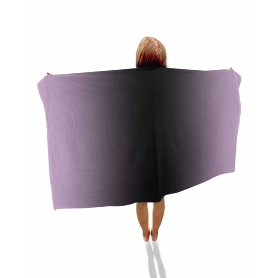 Purple Black Ombre Beach Towels Oversized Super Absorbent, Modern Gradient Abstract Art Lightweight Bath Towel Quick Dry Sets For Bathroom/Pool/Rv Camping/Beach Play/Gym Room/Picnic 23"x47"
