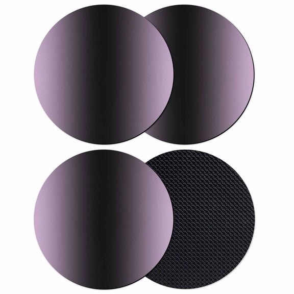 Purple Black Ombre Coasters Set of 4, Modern Gradient Abstract Art Absorbent Coasters for Drinks, Coaster for Bar Office Dining Coffee Table Accessories Decor, Non Slip Round Desk Coaster