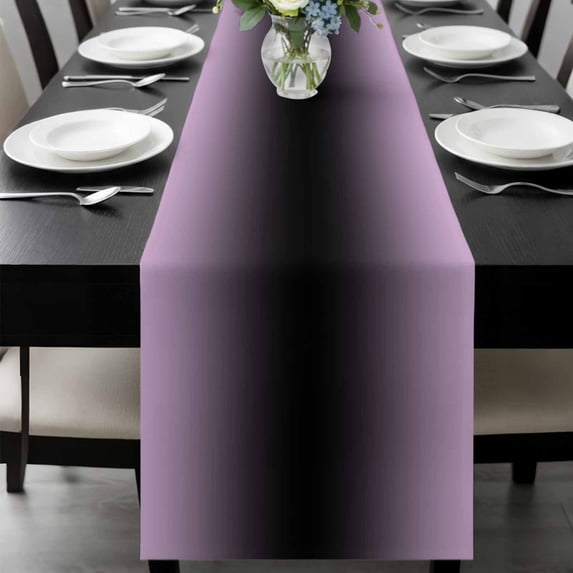 Purple Black Ombre Table Runner 108 Inches Long, Modern Gradient Abstract Art Kitchen Coffee Dining Table Decoration for Home Party Birthday Wedding Home Decor 13x108 Inches