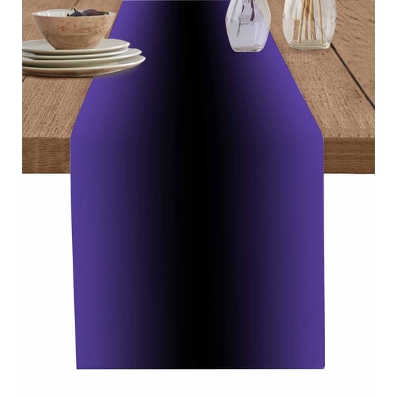 Purple Black Ombre Table Runner Gradient Contemporary Abstract Art Tablerunners 13 x 60 Inch, Table Decorations Tabletop Scarf for Summer Gathering Holiday Farmhouse Kitchen Dining Decor