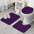 thumbnail image 1 of Purple Black Ornament Eye Pattern Bathroom Rugs Sets 3 Piece,Toilet Cover Set,Absorbent Non Slip Bathroom Mats Sets with U-Shaped Contour Rug Toilet Rug Set, 1 of 5