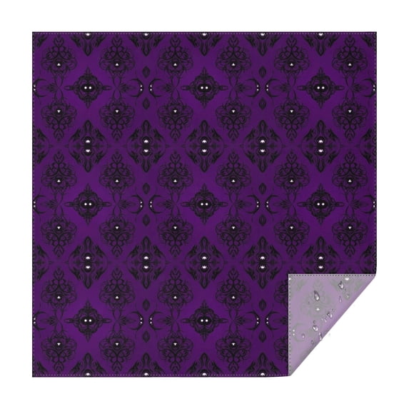 Purple Black Ornament Eye Pattern Square Tablecloth,Waterproof Square Table Cover,Wipeable Spillproof Washable Table Cover for Home Kitchen Party Decor 42"X42"(107x107cm)