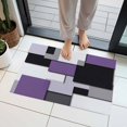 thumbnail image 1 of Purple Black Patchwork Indoor Door Mat 18x30 Inch Abstract Geometric Art Front Door Mat Non Slip Washable Entryway Rug Low Profile Dirt Trapper Doormat for Bathroom Kitchen Bedroom, 1 of 9