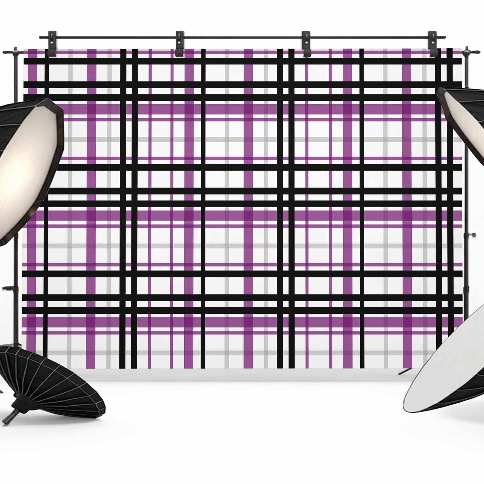Purple Black Plaid Backdrop for Photoshoot,Photography Photo Studio ...