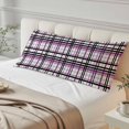 thumbnail image 1 of Purple Black Plaid Body Pillow Cover, Pillowcase Protectors with Zipper, Breathable Decorative Throw Pillow Case Cover, Farmhouse Purple Black Checkered Pillow Shams for Couch Sofa 20x54Inch, 1 of 8