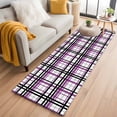 thumbnail image 1 of Purple Black Plaid Runner Rug 2x6 FT,Non Slip Hallway Rugs,Farmhouse Purple Black Checkered Washable Soft Floor Carpet Throw Runner Carpet Long Rugs for Entryway Kitchen Bedside Sliding Door, 1 of 8