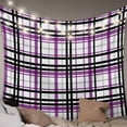 thumbnail image 1 of Purple Black Plaid Tapestry for Bedroom Wall Hanging Tapestry, Farmhouse Purple Black Checkered Ceiling Backdrop Tapestries Poster Blanket Wall Decor for Teens Room Living Room Dorm 39" x 59", 1 of 8