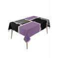 thumbnail image 1 of Purple Black Rectangle Tablecloth, Farmhouse Striped Modern Abstract Art Waterproof & StainResistant Tablecloth, Washable Oil-proof Table Cover for Dining/Party/Wedding/Camping/Buffet 54x108 In, 1 of 9