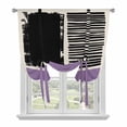 thumbnail image 1 of Purple Black Tie Up Curtains 45 Inches Long, Kitchen Window Curtains Over Sink, Farmhouse Striped Modern Abstract Art Small Window Curtains Shade Balloon Curtains Valances for Bedroom/Cafe 34"x45", 1 of 8