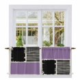 thumbnail image 1 of Purple Black Tier Curtains 24 Inch Length, Farmhouse Striped Modern Abstract Art Cafe Short Curtains for Bathroom Over Sink, Small Kitchen Curtain Light Filtering Tiered Drapes 2 Panels 27.5"Wx24"L, 1 of 8