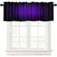 thumbnail image 1 of Purple Black Valance Curtain Funny Striped Ombre Elegant Design Bright Solid Dark Abstract Gradient Rod Pocket Valance 1 Panel Short Curtains for Kitchen Living Room Decor 54 x 18 in, 1 of 6