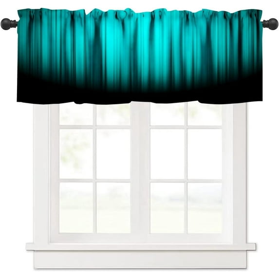 Purple Black Valance Curtain Funny Striped Ombre Elegant Design Bright Solid Dark Abstract Gradient Rod Pocket Valance 1 Panel Short Curtains for Kitchen Living Room Decor 54 x 18 in