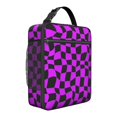 thumbnail image 1 of Purple and Black Wavy Checkered Insulated Lunch Bag for Men Women,Waterproof Lunch Box for Work,Picnic or Travel,Thermal Insulation,10.63x9.06x3.54 Inches, 1 of 5