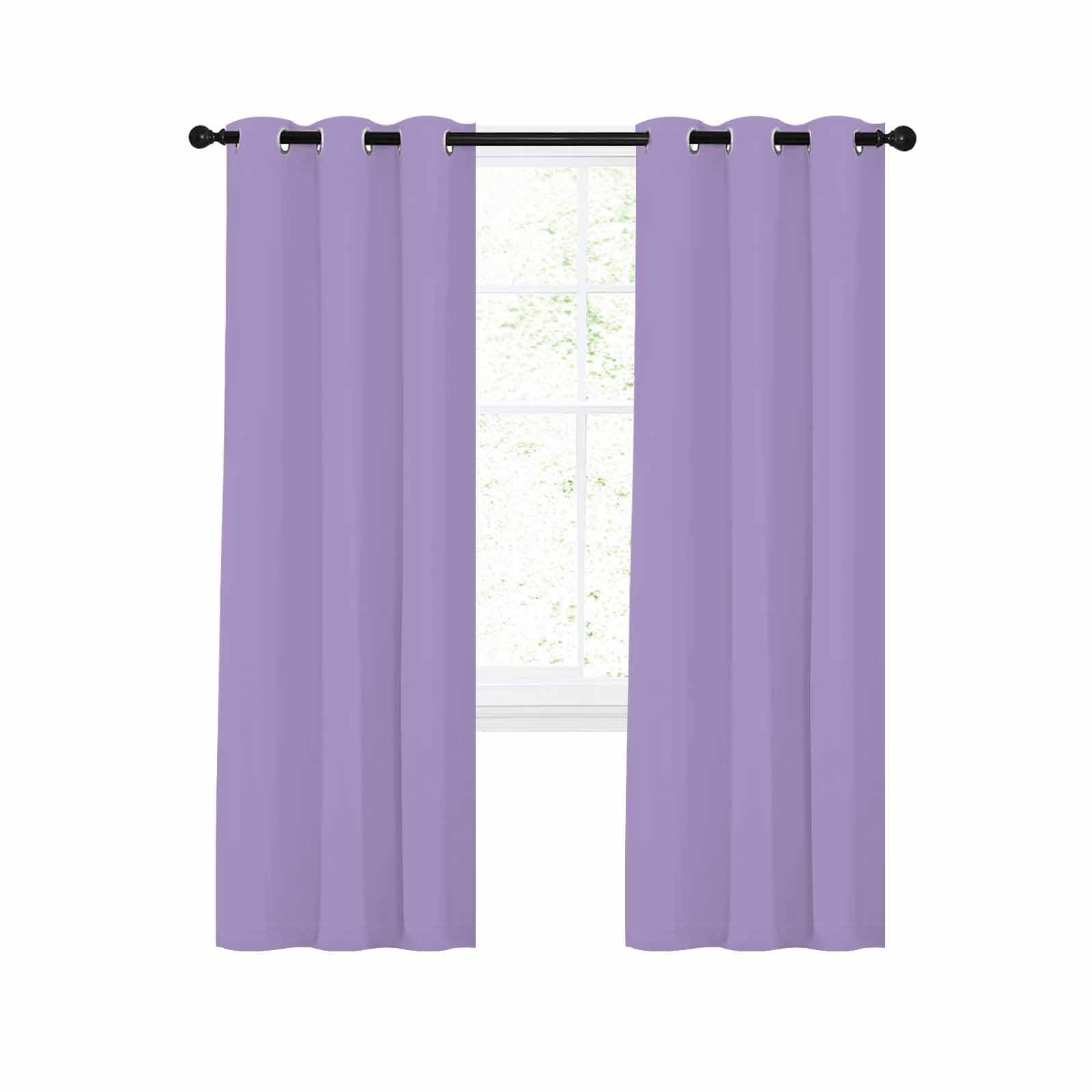 Purple Blackout Curtains 63 Inches Long for Bedroom, Modern Pure ...