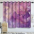 thumbnail image 1 of Purple Blackout Curtains, Abstract Luxury Modern Thermal Insulated Grommet Living Room Window Curtain Marble Watercolor Bedroom Window Drapes Decoration 53"W x 63"L (Pack of 2), 1 of 6