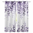 thumbnail image 1 of Purple Blackout Curtains for Bedroom Living Room Darkening Curtains 84 Inch Length 2 Panels Set Eucalyptus Leaves Window Curtain Thermal Insulated Window Treatment Grommet Drapes 52"x84", 1 of 9